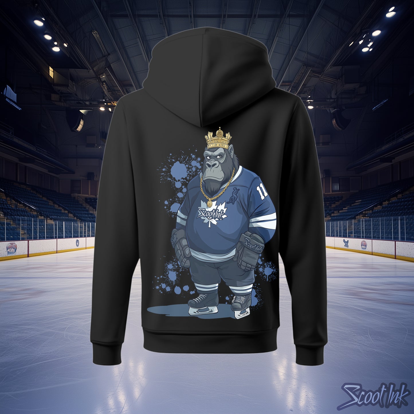 "BLEED BLUE" Black Oversized Hoodie