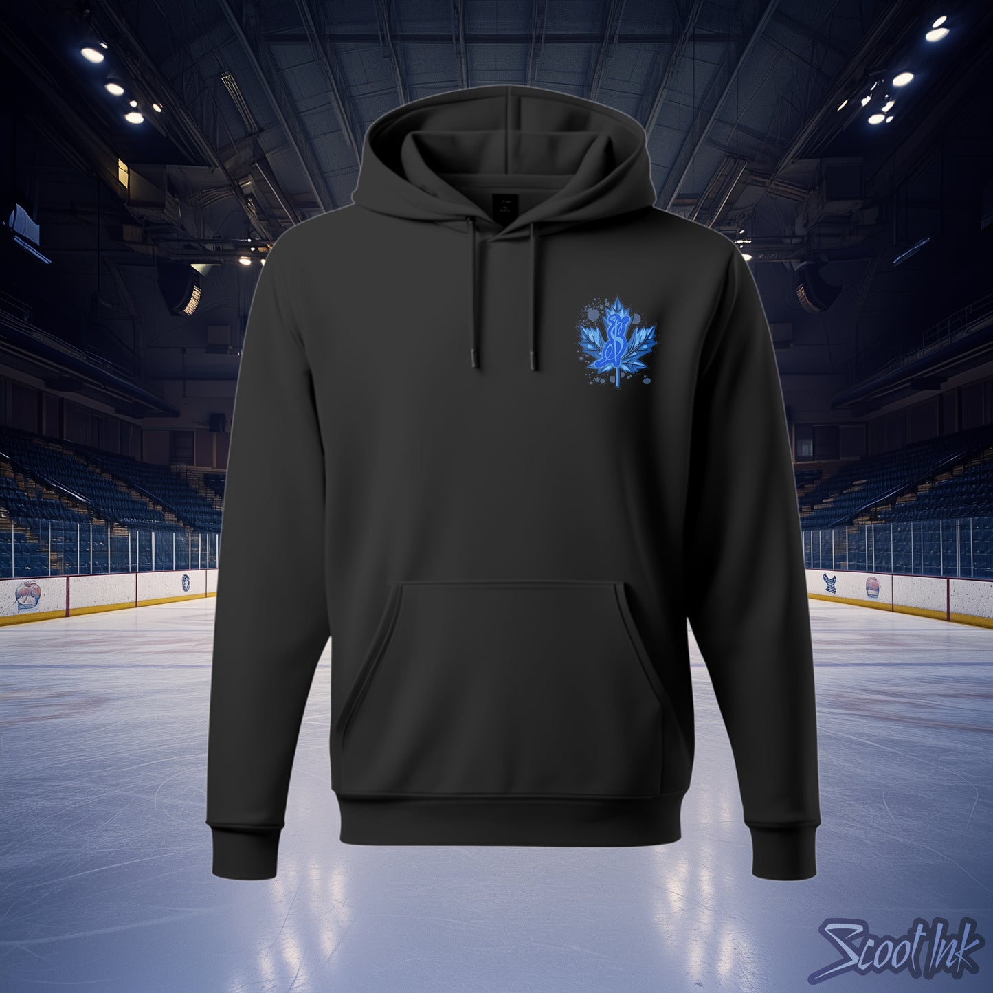 "BLEED BLUE" Black Oversized Hoodie