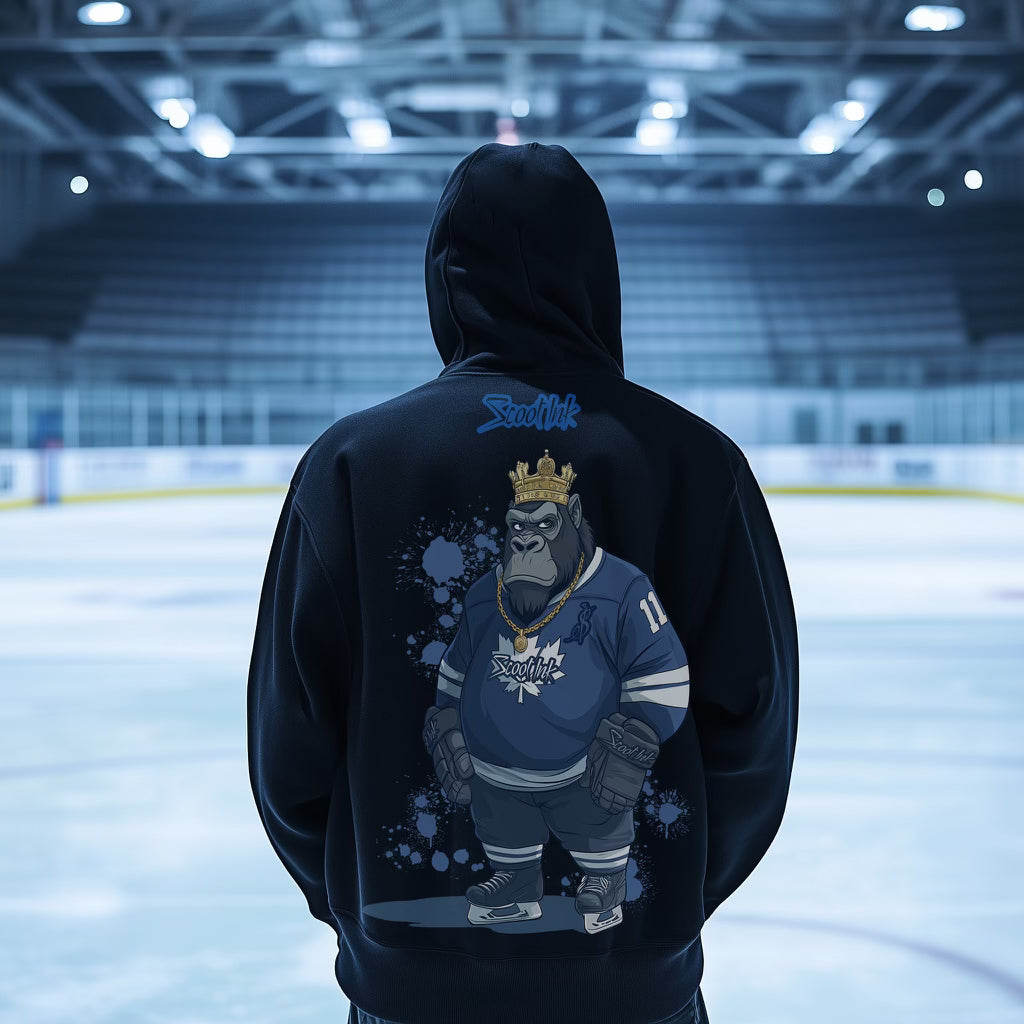 "BLEED BLUE" Black Oversized Hoodie