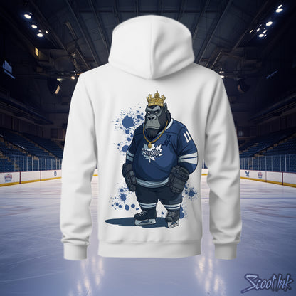 "BLEED BLUE" White Oversized Hoodie